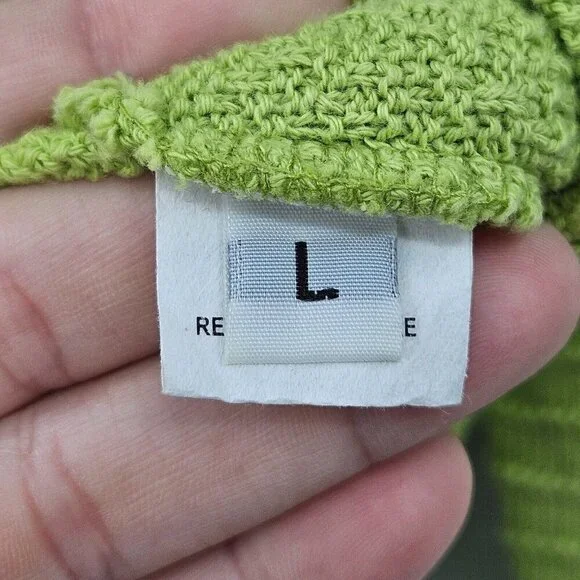 Margaret Winters Boxy Lagenlook Knit Top Green Women's Size L Artsy Relaxed Fit - Picture 7 of 11